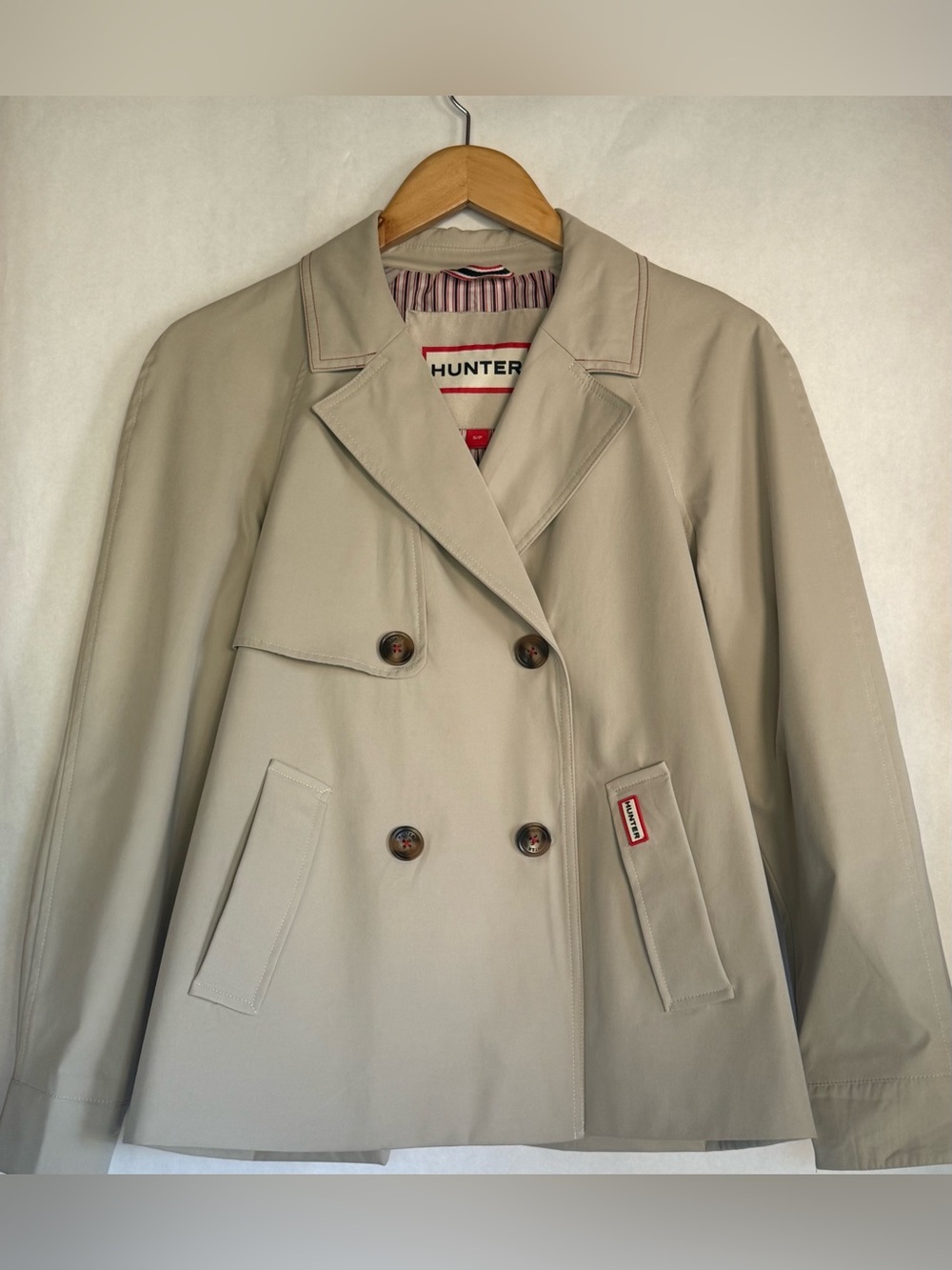 Hunter Women's Light Beige Double-Breasted Pea Coat